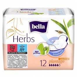 Podpaski Bella Herbs Sensitive wzbogacone babką lancetowatą 12 szt.   