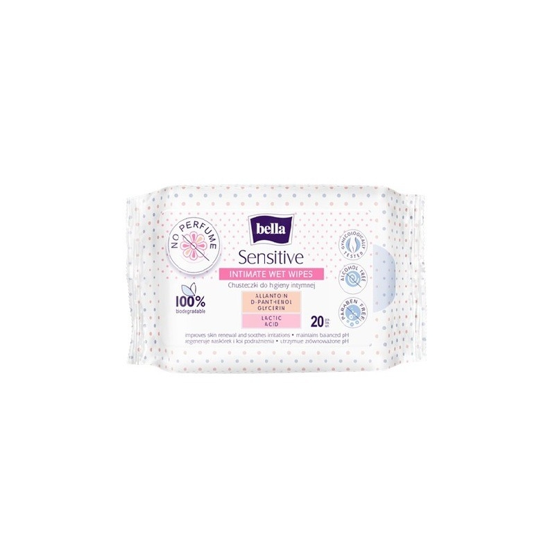 Chusteczki do higieny intymnej Bella Sensitive 20szt. Chusteczki do higieny intymnej Bella Sensitive 20szt.