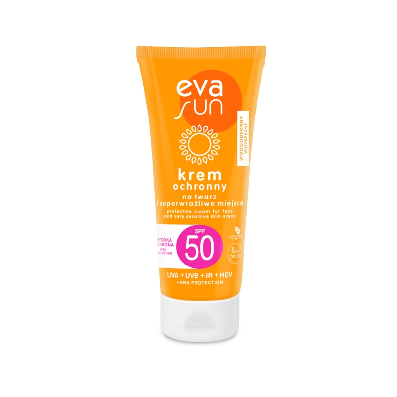 EVA SUN krem ochronny na twarz i superwrażliwe miejsca SPF 50, 50 ml
